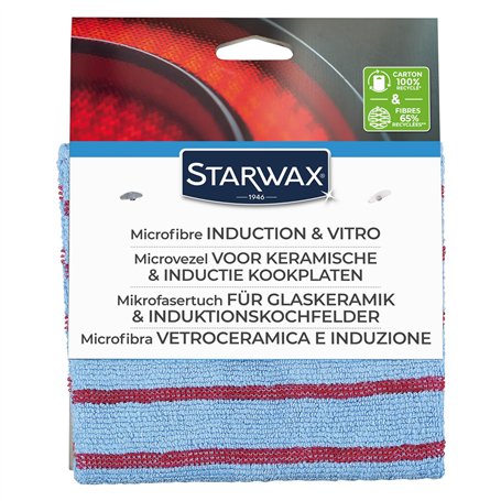 STARWAX - Chiffon en Microfibre spécialement conçu pour la vitrocéramique et l'induction - Nettoie la saleté et Les éclaboussure