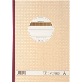 Le Dauphin - Réf. 1123D - 1 manifold - papier autocopiant - quadrillés 5x5 - petits carreaux - triplicata - 50 feuilles - avec p