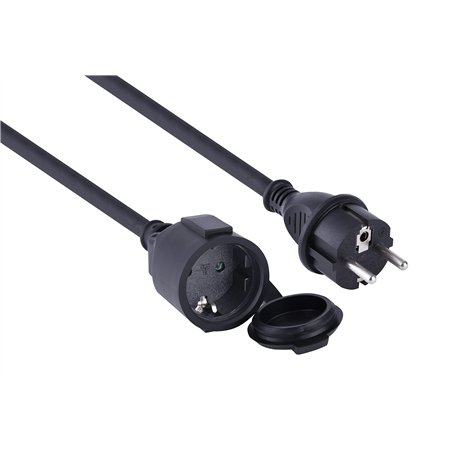 Electraline Rallonge électrique IP44 H07RN-F 3G2.5 16A 5m Noir pour Chantiers et Extérieur