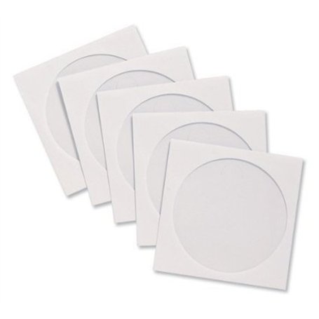 DragonTrading Lot de 50 enveloppes en papier blanc de qualité supérieure pour CD/DVD/Bluray avec fenêtre transparente