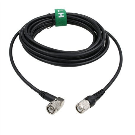 HangTon Câble coaxial blindé 50 Ohm TNC vers TNC à angle droit RF à faible perte RG223 15 m