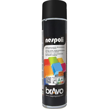 NESPOLI Aérosol peinture professionnelle noir mat 600 ml