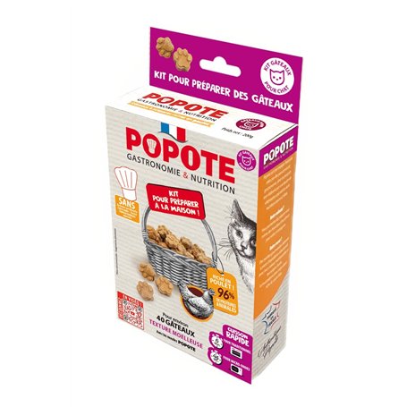 POPOTE – Friandises pour Chat – Recette au Poulet – Riche en Protéines Animale – Haute Digestibilité – Fabrication Française – A