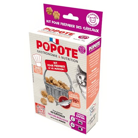 POPOTE – Friandises pour Chat – Recette au Saumon – Riche en Protéines Animale – Haute Digestibilité – Fabrication Française – A