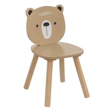 Atmosphera - Chaise Enfant Ourson Douceur Bois Naturel