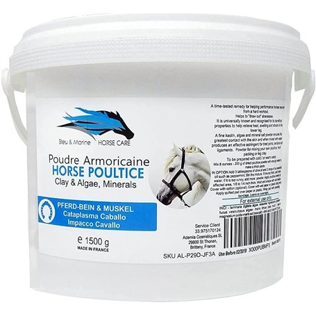 Poudre Armoricaine pour Chevaux Cataplasme Detox Anti Douleurs Argile & Algues Marines - A préparer