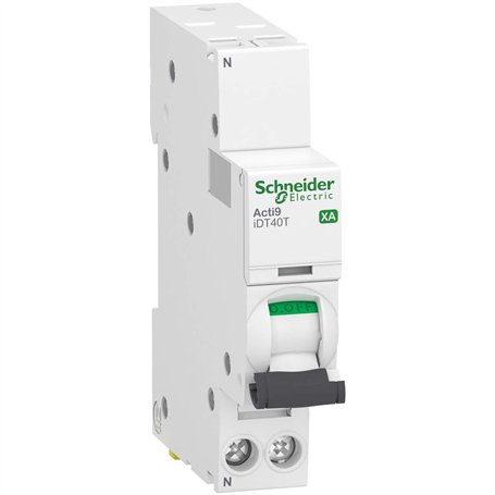 Schneider Electric - Acti9 iDT40T XA - disjoncteur modulaire - auto/vis - 1P+N 40A courbe C - 6kA - A9PA2640