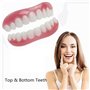 ATFIPAN 2 Pairs-Immédiat Prothèses Dentaires Cosmétiques Silicone Dentier Haut Et Bas Sourire Parfait, pour Homme Et Femme Amovi