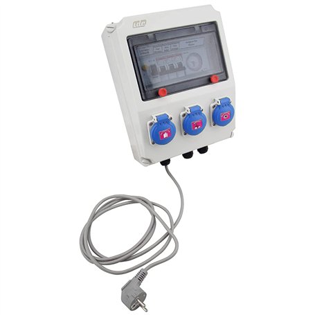 Aqualux EDENEA - Coffret Electrique Piscine sur Prises - Pompe Filtration+Robot Piscine+Projecteur LED - Protection 30mA - Horlo