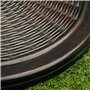 Outsunny Pied de Parasol Rond Base de lestage Ø 48 x 34 cm résine Imitation rotin Poids Net 14 Kg Noir Bronze