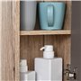 HOMCOM Miroir de Salle de Bain avec étagère et Placard - système Fixation intégré - Panneaux Particules chêne Clair Gris