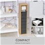 HOMCOM Support Papier Toilette - Porte-Papier Toilette - Armoire pour Papier Toilette - 2 Niveaux + Sortie Papier MDF Gris Bambo