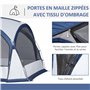 Outsunny Tente de Camping dôme familiale pour 6-8 Personnes avec 4 Portes en Filet zippées, Tissu Oxford Amovible, Crochet pour 