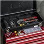 DURHAND Boite à outils métallique coffret à outils caisse à outils 4 tiroirs + plateau tôle acier noir - 51 x 22 x 39,5 cm