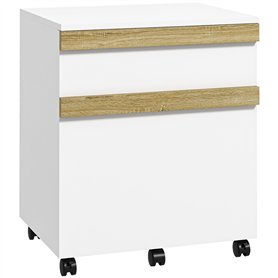 Vinsetto Caisson de Bureau à roulettes Meuble de Rangement Mobile avec 2 tiroirs coulissants trieur à dossiers 48 x 40 x 59