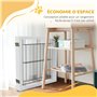 PawHut Barrière de sécurité pour Chien barrière de Protection à 4 Panneaux Pliante clôture pour Animal Domestique en Bois - dim.