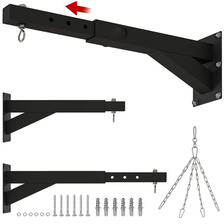 SPORTNOW Support Mural pour Sac de Boxe Support Mural pour Sac de Frappe réglable à 5 Longueurs