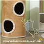 PawHut Tonneau à gratter pour Chat Tour à griffer pour Chat Arbre à Chat à 2 Couches en sisal Naturel pour 1 à 2 Chats, dim. Ø 3