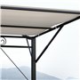 Outsunny Pergola tonnelle de Jardin avec auvent réglable Acier Polyester Haute densité crème