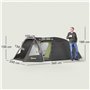 Outsunny Tente de Camping familiale pour 2-4 Personnes, Tente Tunnel imperméable 3000 mm avec 3 Portes, fenêtres, Sac de Transpo