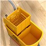 HOMCOM Chariot de ménage Chariot de Lavage Chariot de Nettoyage Professionnel essoreuse latérale Seau 20 L, poignée et serpillèr