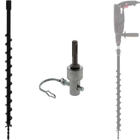 GT Market Mèche de tarière Ø 40 mm avec Adaptateur pour perceuse et perforateur SDS-Plus