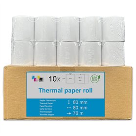10 ex bobine thermique 80 x 80 x 12 pour tickets de caisse pour imprimante thermique marque univers graphique ref UGRr808012