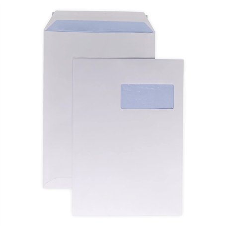 20 ex Grande enveloppe A4 avec fenêtre pochette courrier C4 papier kraft blanc 90g format 229 x 324 mm une enveloppe blanche ave