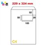 100 ex Grande enveloppe avec fenetre pochette courrier A4 C4 papier kraft blanc 90 g format 229 x 324 mm une enveloppe blanche a