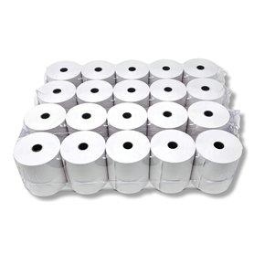 20 Rouleaux papier AUTOCOPIANT 2 PLIS blanc + jaune 76 x 70 x 12 pour caisse enregistreuse bobine papier carboné 2 feuillets feu