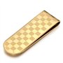 BOBIJOO Jewelry - Pince à billet motif Damier Pavé maçonnique Acier inoxydable doréà l'or fin
