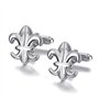 BOBIJOO JEWELRY - Paire de Boutons de Manchette Fleur de Lys France Argenté Lis 19x17mm