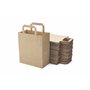 Lot de 50 Sacs Marrons Cabas en Papier Kraft avec Poignées Plates – 22 x 10 x 28 cm – Solide pour les Courses Emballage cadeau p