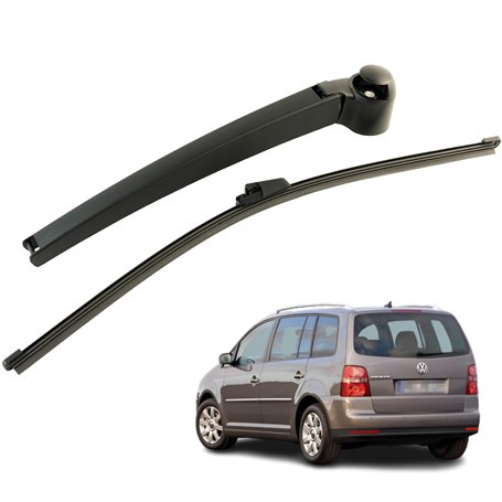 Bras essuie glace arrière compatible pour Touran (2003-2010) avec balai d’essuie-glace (pare-brise arrière) 1T0955707A