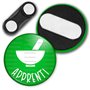 Badgmania Badge Magnétique 3.8cm Apprenti Préparateur en Pharmacie Mortier Blanc Fond Vert Identifiant Pharmacie
