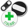 Badgmania Badge Magnétique 3.8cm Stagiaire en Pharmacie Croix Verte Fond Blanc Identifiant Pharmacie