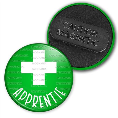 Badgmania Badge Magnétique 3.8cm Apprentie en Pharmacie Croix Fond Vert Identifiant Pharmacie