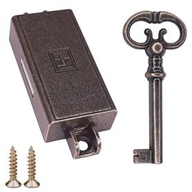 cyclingcolors Serrure espagnolette brun clé remplacement meuble ancien décoration rustique armoire vintage