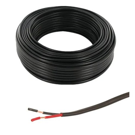 cyclingcolors Câble de remorque 2 Fils 12 / 24V 18A câble électrique 2 conducteurs PVC Noir Caravane Camion Automobile Véhicule
