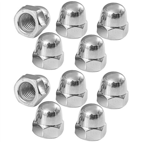 cyclingcolors 10x Ecrou Borgne Hexagonal type Haut Acier Inoxydable A2 DIN 1587 Ecrous Borgnes pour Vis Boulons Contre Écrous à