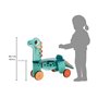 Janod - Portosaurus - Porteur Dinosaure - Hauteur d'Assise 21 cm - Queue en Peluche Amovible - Développe l'Équilibre - Jouet en 