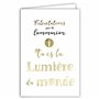 68-6008 Carte Félicitations pour ta Communion pour Garçon Fille Tu es la Lumière du Monde Doré Brillant -Avec Enveloppe Blanche