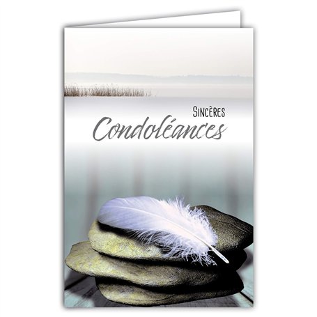 Afie 64-1084 Carte Sincères Condoléances avec Enveloppe Blanche - Cérémonie Funéraire d’Adieu Funérailles Décès Deuil Enterremen