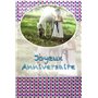 Carte Joyeux Anniversaire Paillettes pour Fille Cheval Blanc Poney Animal Pois Colorés Promenade Balade équitation Enveloppe Bla