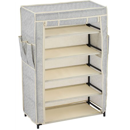 MSV Meuble à Chaussures 5 Niveaux avec revêtement Anti-poussière pour Le Camping