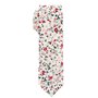 Cravate Liberty Blanche et Rose - Cravate Fleurie Champêtre - Motif à Fleurs Idéal Mariage Thème Nature ou Bohème