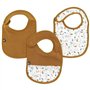 Lot x3 bavoirs - DOMIVA - 0-6 mois - Gaze de coton - Caramel imprimé au fil de l'eau