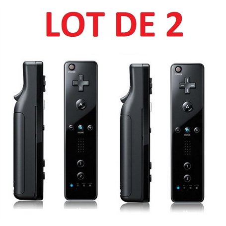 2 X Télécommande Wiimote pour Nintendo Wii et Wii U - Noir
