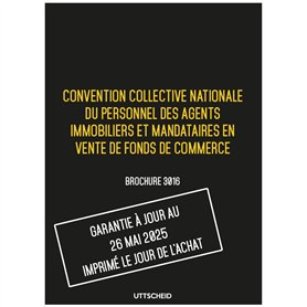 Convention collective nationale du personnel des agents immobiliers et mandataires en vente de fonds de commerce 26 mai 2025