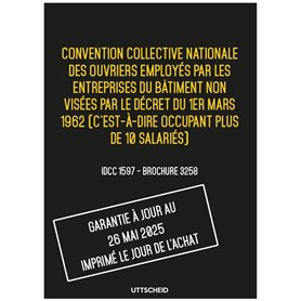 Convention collective nationale Bâtiment plus de 10 salariés 26 mai 2025 - Brochure 3258 + grille de Salaire